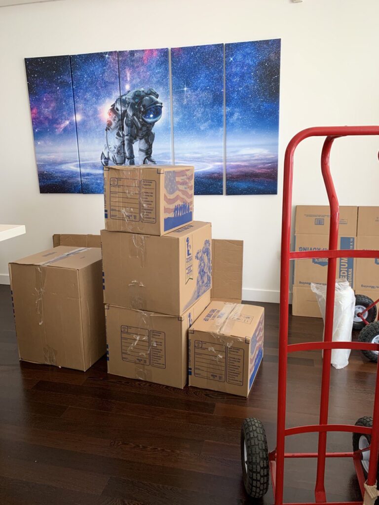 packed boxes for moving services