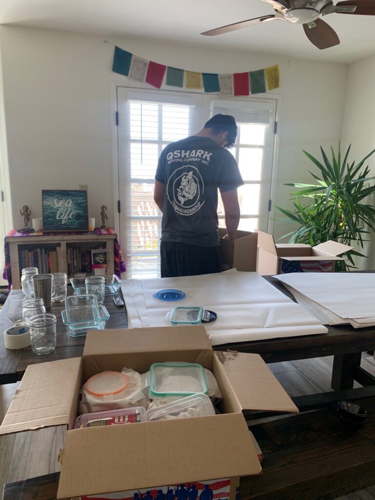 professional mover packing items