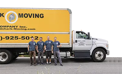Day labor movers and moving truck ready to help with loading and unloading