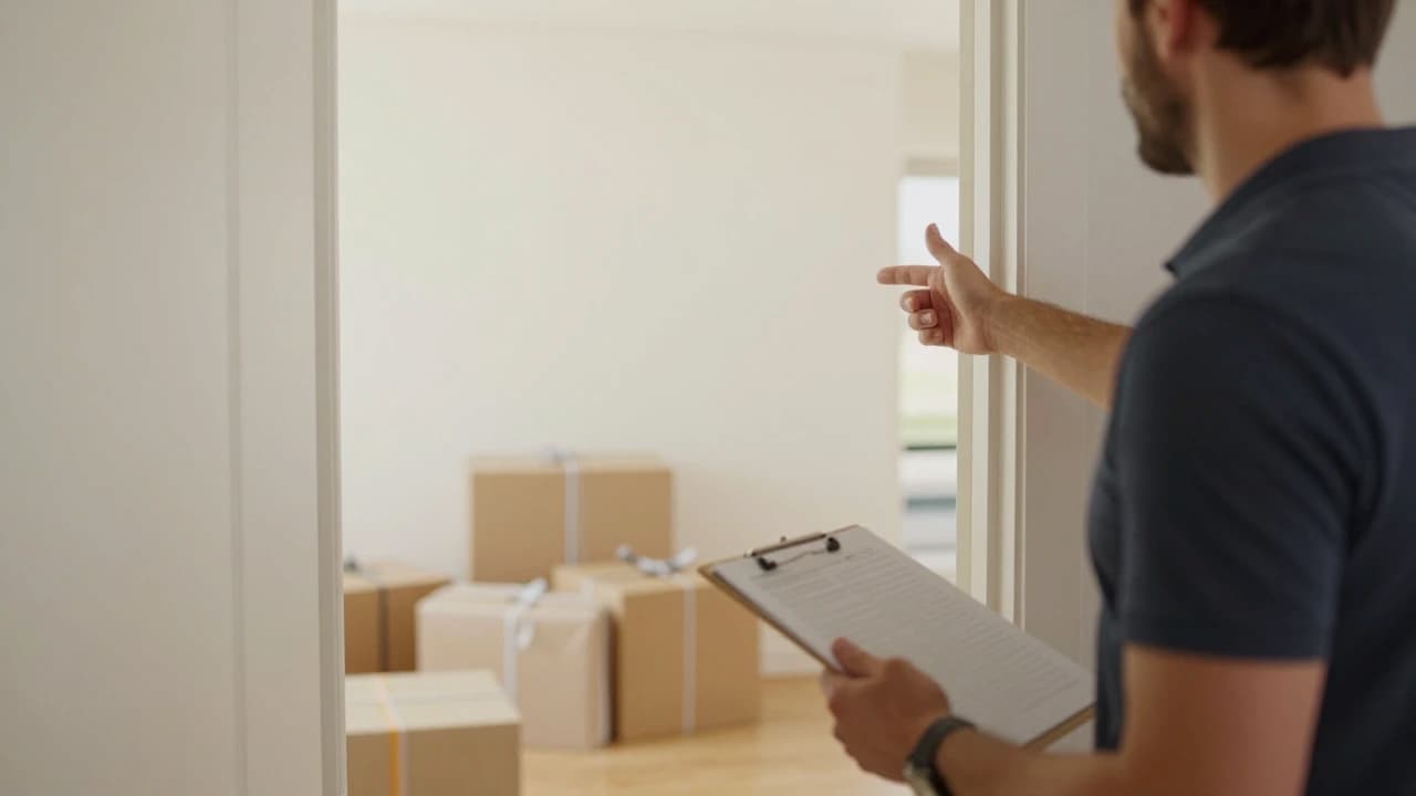 Final walkthrough with San Diego movers after careful placement of items